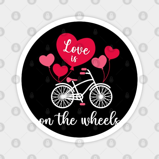 Cycling Love, Cyclist Valentine's day Gift Idea Magnet by AS Shirts